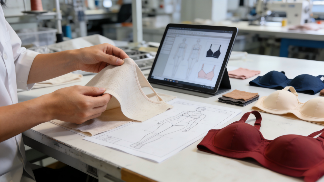 Haoyang Design Process - Fabric samples and lingerie designs