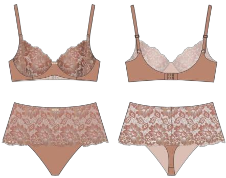 Floral Lace Bra Set Design
