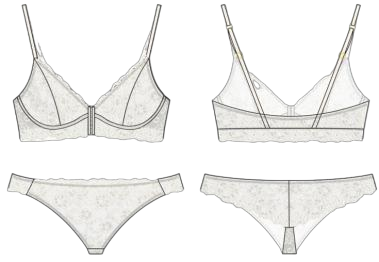 White Lace Bralette Set Design