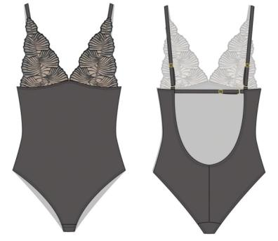 Burgundy Mesh Cutout Set Design