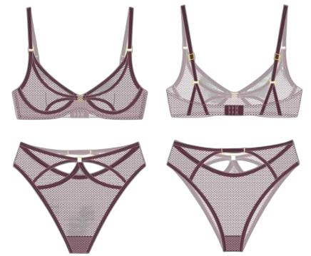 Plum Mesh Cutout Set Design