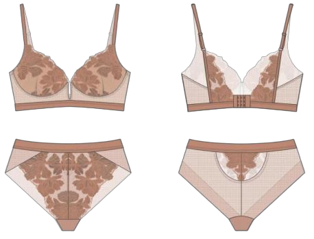 Nude Floral Embroidery Set Design