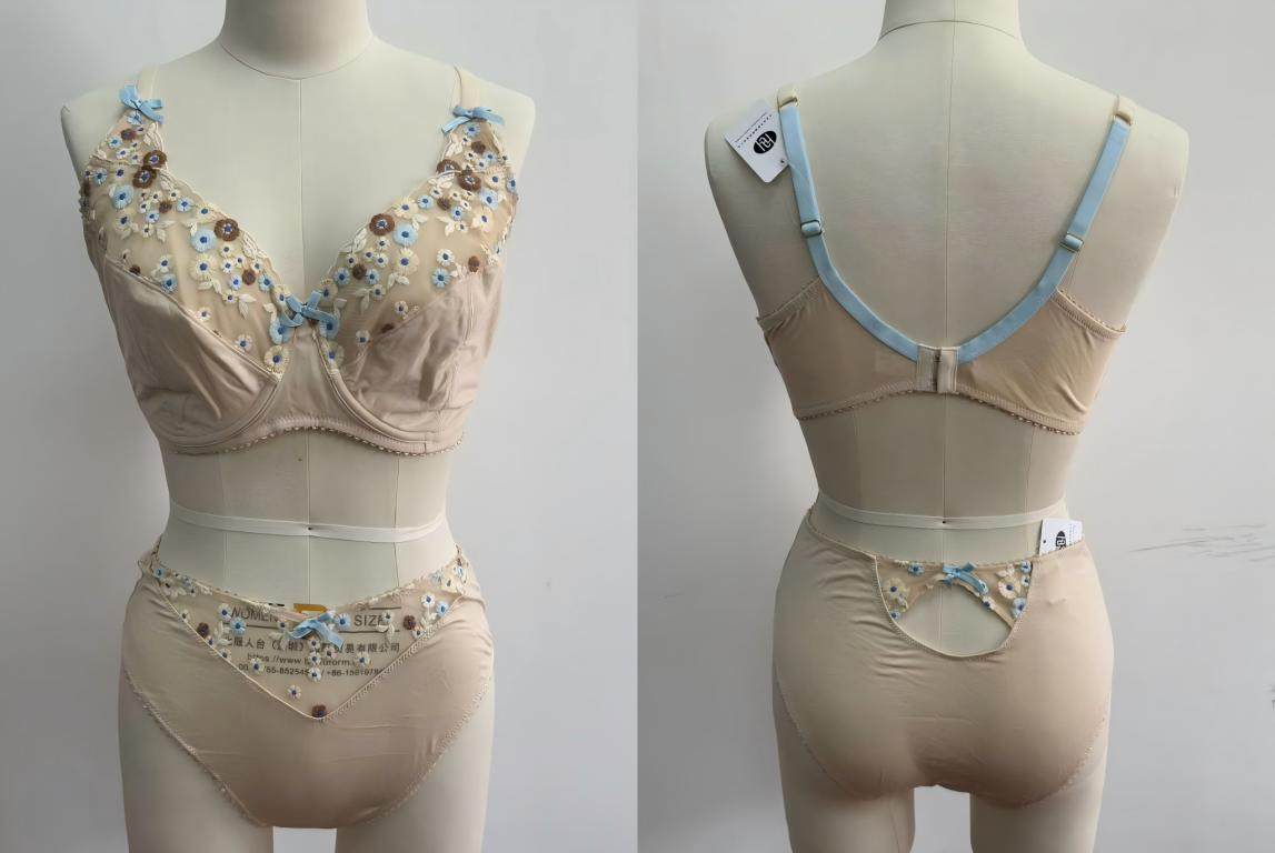 Champagne Floral Applique Set